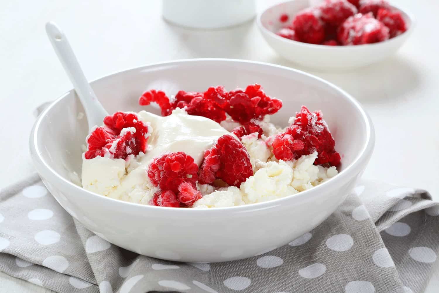 nuage de fromage blanc aux framboises