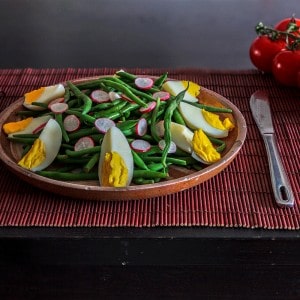 salade de haricots verts tomates et radis