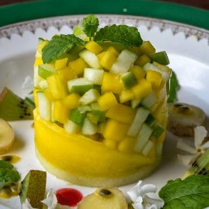 tartare de mangue et pommes vertes