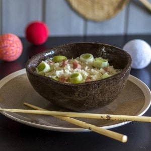 riz au jambon et poireau