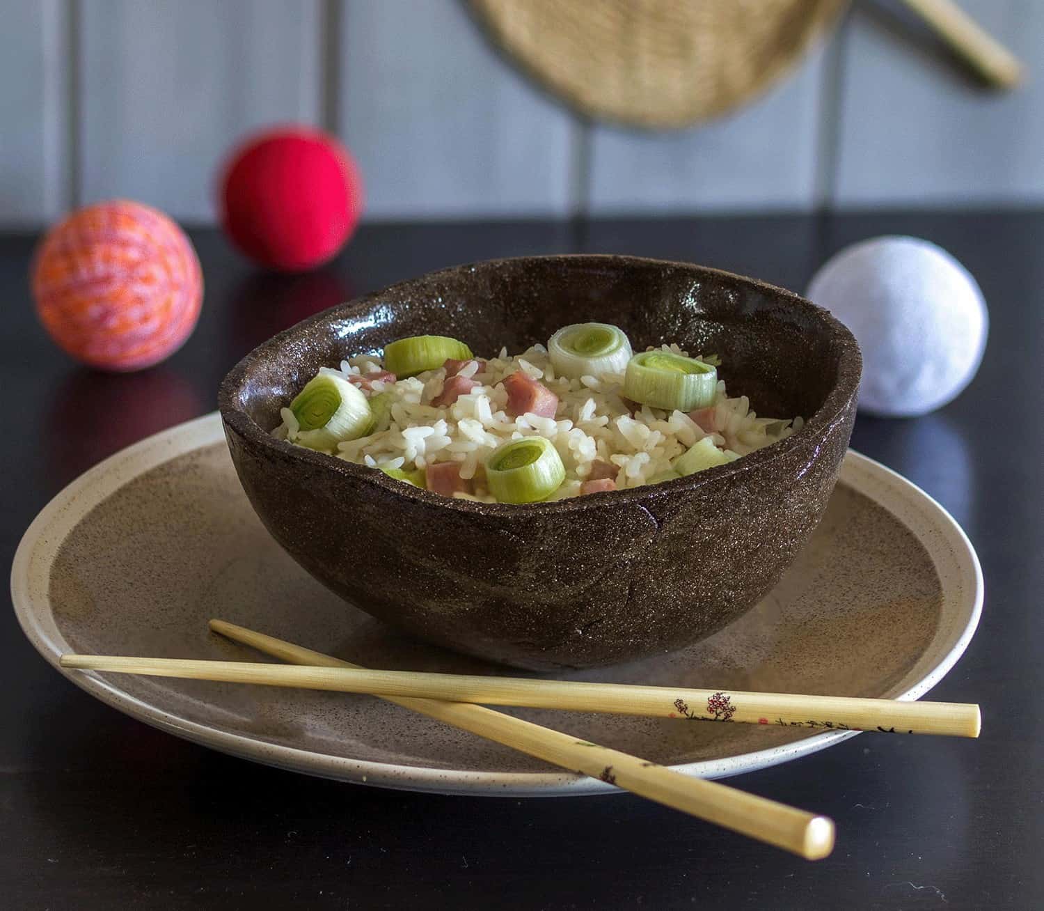 riz au jambon et poireau