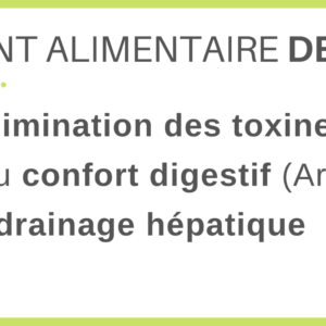 On y voit la photo de différentes soupes de saison » ou « On voit la photo du produit Détox+ avec les bienfaits de ce produit. Le complément alimentaire Détox+ favorise l’élimination des toxines de l’organisme (pissenlit), contribue au confort digestif (artichaut) et favorise le drainage hépatique (desmodium). Cliquez ici pour découvrir le produit Détox+