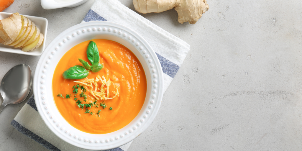 Visuel d'une soupe détox Soupe de carottes au gingembre par Tuttinutri LMP Santé