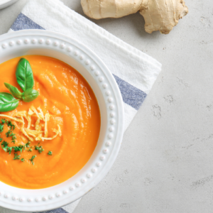 Visuel d'une soupe détox Soupe de carottes au gingembre par Tuttinutri LMP Santé