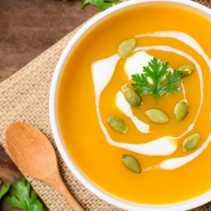 Visuel d'une soupe détox Velouté de butternut par Tuttinutri LMP Santé