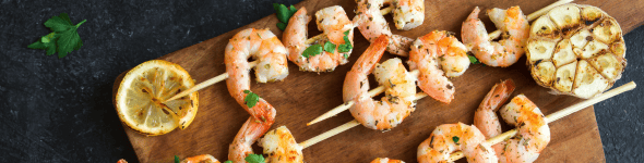 Brochettes de crevettes